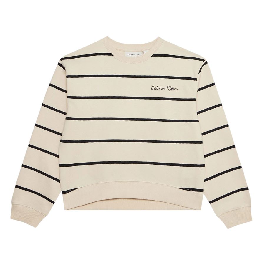 Stripe Boxy Cn Sweatshirt felpa girocollo da bambina Calvin Klein | CKIG0IG027510AA